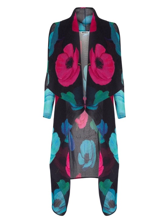 Alquema Jackets & Blazers - NWOT Alquema Collare Coat Pleated Jacket in Black Valley Print One Size